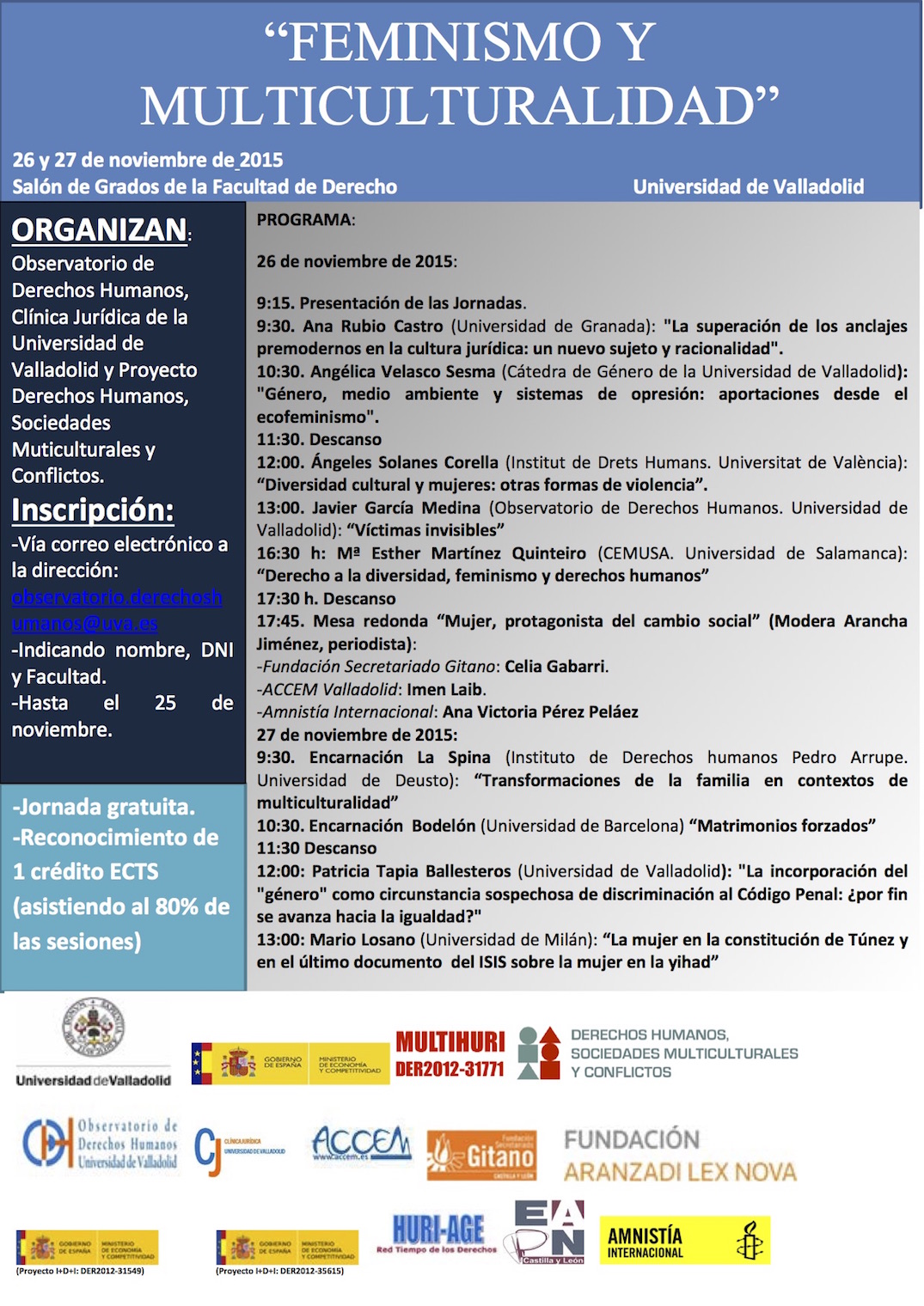 Cartel feminismo multiculturalidad
